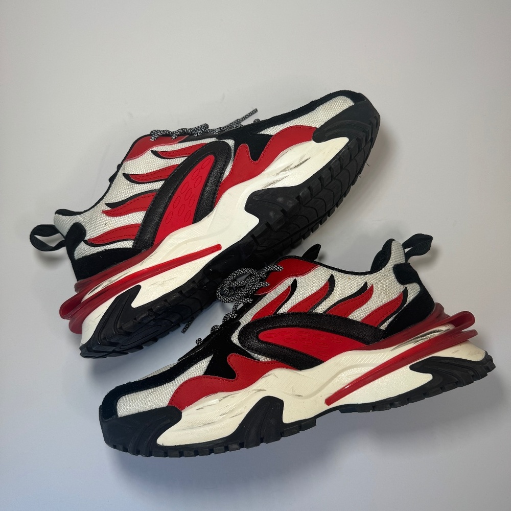 Javi Shoes Men's Size 9.5 Black White Red Athletic Sneaker Achieve